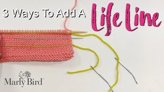 Learn 3 ways for how to add a life line to knitting  Easily pick up dropped stitch in knitting [upl. by Aisemaj765]