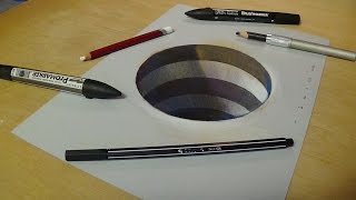 How To Draw A 3d Hole  Trick Art On Paper [upl. by Seldan872]