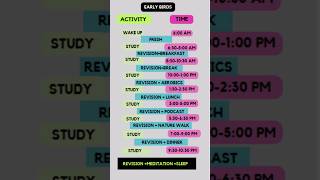 12 Hours Study Schedule For Early Bird And Night Owl No Burnouts study Motivation shorts [upl. by Ardnnaed]