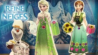 Reine des neiges Poupées magnétiques en bois Fête givrée Frozen Fever Magnetic Dress Up [upl. by Elynad]