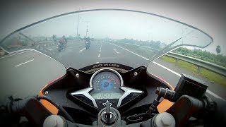 CBR250R TOPSPEED  REPSOL EDITION CHASING RS200 amp NS200FRIENDLY RIDE CBR250R 160 KMH [upl. by Malek]