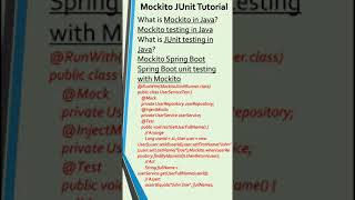 Mockito JUnit tutorialMockito Junit Tutorial Spring BootMockito tutorialMockito testing in Java [upl. by Edana]