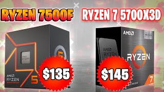 Ryzen 5 7500F vs Ryzen 7 5700X3D  Best value CPU for gaming in 2024 [upl. by Jennilee]