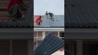 Calcium silicate roof tile installation process [upl. by Nnaarual]