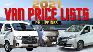 Van Price Lists Philippines 2021  Van Prices 2021  Car Presyo PH [upl. by Aiderfla237]