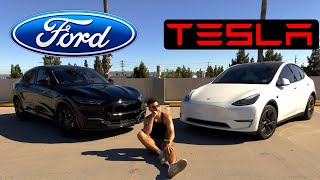 2024 Tesla Model Y vs Mustang MachE  The Shocking Truth Exposed [upl. by Eitsym971]