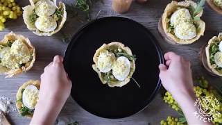 Cestini di caciocavallo con rucola uova e maionese  Ricetta Festa Della Donna [upl. by Pathe]