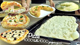 PIZZA 1000 BOLLE unico impasto 1000 preparazioni 🍕 SENZA IMPASTARE 🍕 [upl. by Lawton]