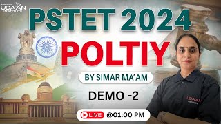 POLITY  PAID COURSE  NEW BATCH  PSTET 2024  DEMO2  BY SIMAR MAAM [upl. by Nolham]