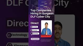 Top 29 Companies Hiring in DLF Cyber City Gurgaon  Jobs in Gurugram🔥High Salary shorts [upl. by Aoket]