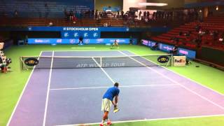 Albano Olivetti serving Stockholm Open 2013 [upl. by Jolene]