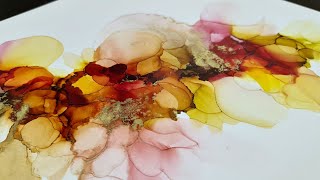 Alcohol Ink and Pigment Powder  Abstract Fluid Art Painting 130 [upl. by Akcirederf]