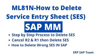 How to delete SES IN SAP MM using ML81N [upl. by Link]