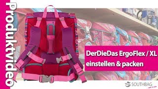 DerDieDas ErgoFlex und ErgoFlex XL Schulranzen  richtig einstellen und bepacken [upl. by Ragouzis841]