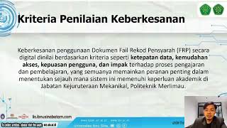 Kajian Keberkesanan Dokumen Fail Rekod Pensyarah FRP Secara Digital Jabatan Kejuruteraan Mekanikal [upl. by Ailongam]