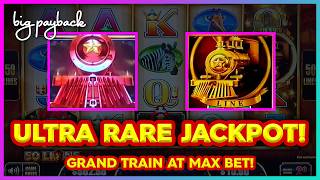 GRAND amp GOLD Trains AT MAX BET → JACKPOT Cash Express Luxury Line Slots  HANDPAY [upl. by Ymot]