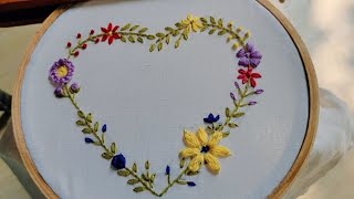 Beautiful Fancy Heart❤️ Embroidery DesignIra Creations 786 [upl. by Adnalor]