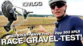 Testfahrt Sram RED XPLR 13fach Schaltgruppe Enve Fray RaceGravelbike Zipp 303 XPLR SW iqvlog [upl. by Dynah227]