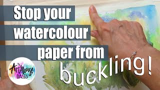 How to stop your watercolour paper cocklingbuckling 😳 🌊 [upl. by Ragas]