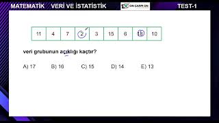 Veri ve İstatistik Test 1 Soru 5 [upl. by Kippy]