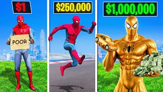 1 to 1000000 Spiderman in GTA 5 [upl. by Lacey]