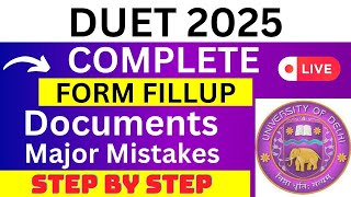 DUET 2025 Application Form  DUET Registration 2025 How To Fill DUET 2025 Application Form [upl. by Anestassia]