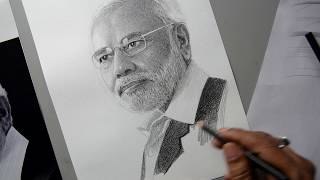 Narendra Modi Pencil Sketch  Portrait Sketch of PM Narendra Modi [upl. by Corry]