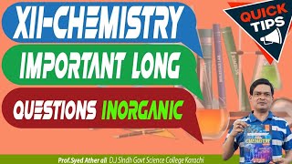 Xll Chemistry lmportant Questions Section C inorganic [upl. by Lemhaj]