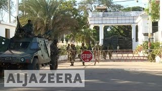 Gambia West African troops secure presidential palace [upl. by Attennod]