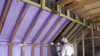 Kenilworth Loft Conversion Spray insulated with Basf Walltite Vid 1 [upl. by Tsnre]