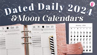 How to make Dated 2024 Daily Planner Printables with Moon Calendars [upl. by Hsreh]