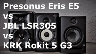 Presonus Eris E5 vs JBL LSR305 vs KRK RP5 G3  Sound Demo [upl. by Glynnis]