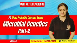 MPC61 Part2 Microbial Genetics  Genetics  Most important topics CSIR NET Life Science 2024 [upl. by Darsey]