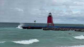 Charlevoix Light House on Lake Michigan [upl. by Chevy]