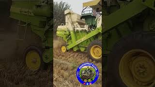 Tractor combine harvester on John Deere 5210 [upl. by Derf]