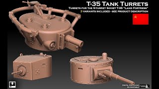 Miniature Showcase T35 tank turrets 3 variants [upl. by Hatcher]