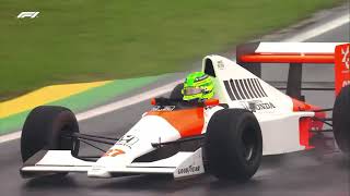 Lewis Hamilton Drives Senna Car  2024 F1 GP [upl. by Gomer]