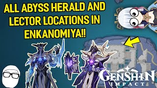 All ABYSS HERALD AND LECTOR Locations in ENKANOMIYA  Genshin Impact [upl. by Laira]