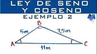 📐 LEY DE COSENOS 👉 Resolución de Triángulos Oblicuángulos Dos lados y un ángulo [upl. by Rheingold15]