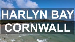 CORNISH COAST HARLYN BAY SURFS UP AERIAL FOOTAGE [upl. by Irmgard]