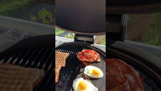 Kamado Joe Eggs Bacon and Toast Cooked On Charcoal [upl. by Nnylahs581]