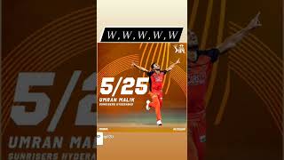 umran malik bowling today match  malik wicket today  5 wickets vs GT  bowled video [upl. by Eceinhoj969]