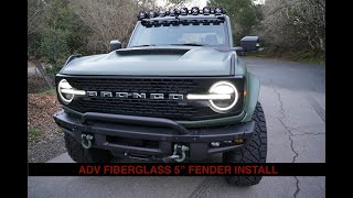 BRONCO ADVANCED FIBERGLASS FENDER INSTALLATION  5quot FLARE [upl. by Nysila294]