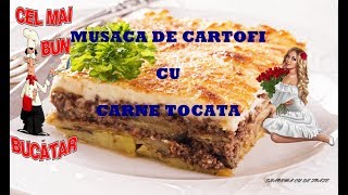 Musaca de cartofi cu carne tocatã [upl. by Riamo]