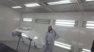 Spraying Sikkens Autobase plus solvent [upl. by Sitnalta]