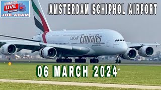 Amsterdam Schiphol Airport Live  Awaiting Arrival of A380 [upl. by Rainer102]