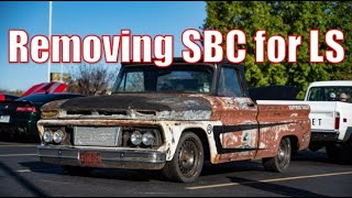 Remove Small Block Chevrolet to LS Swap a 1966 GMC C10 [upl. by Gaby]