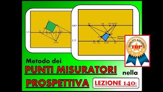 Disegno Tecnico Lez 140  Metodo dei punti misuratori o punti di misura nella prospettiva [upl. by Malti]