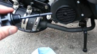 How to check the oil on a scooter  moped Gy6 50cc 49cc qmb139 139 qmb 125cc 150cc scooter [upl. by Jonell]