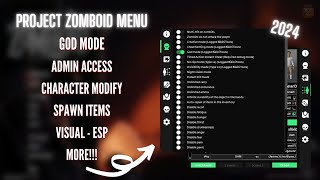 Project Zomboid Mod Menu updated  GodMode  VisualEsp  Player Mod  amp More  2024 [upl. by Yrad]